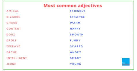 adjectives in french that start with e